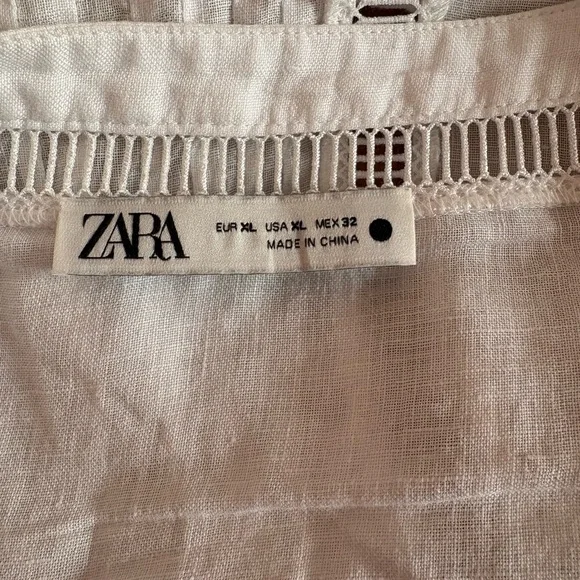 Zara White Linen Camisole - Picture 6 of 9